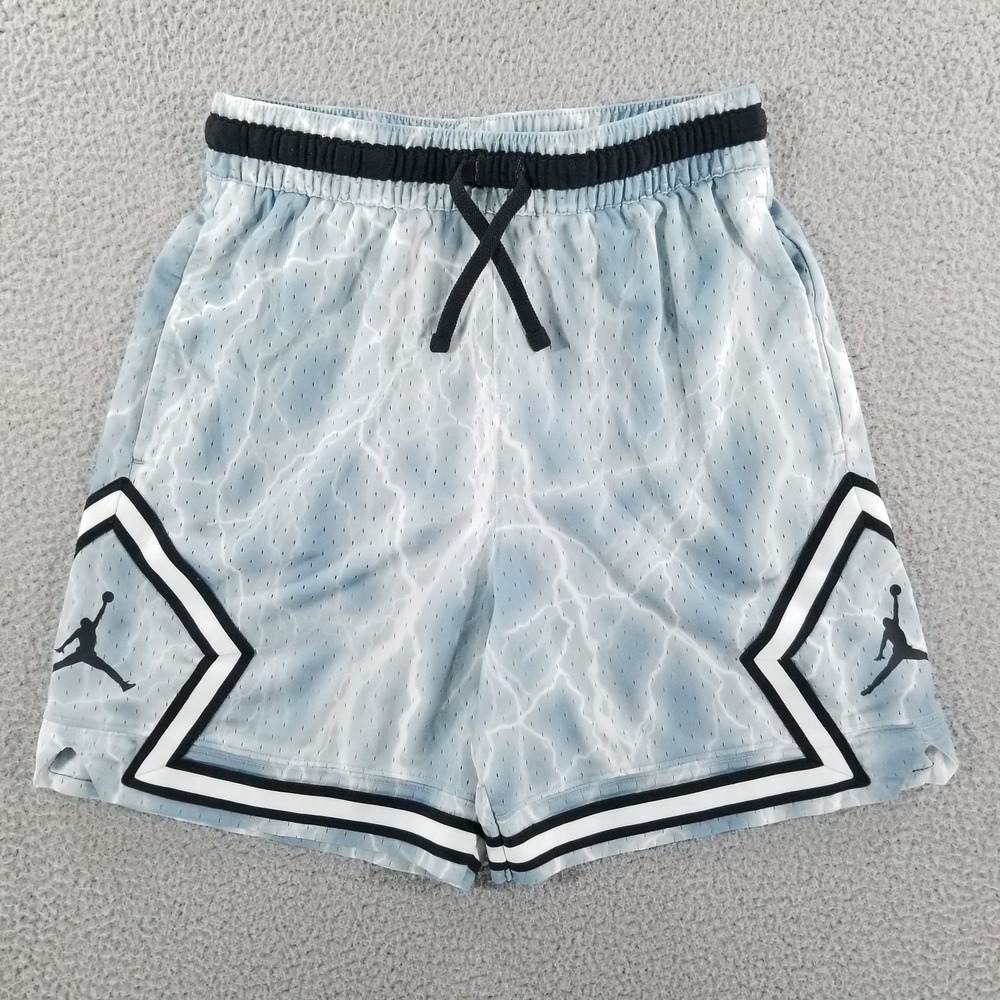 Nike Jordan Shorts Mens Medium Blue Diamond Lightning Basketball Athletic Gym